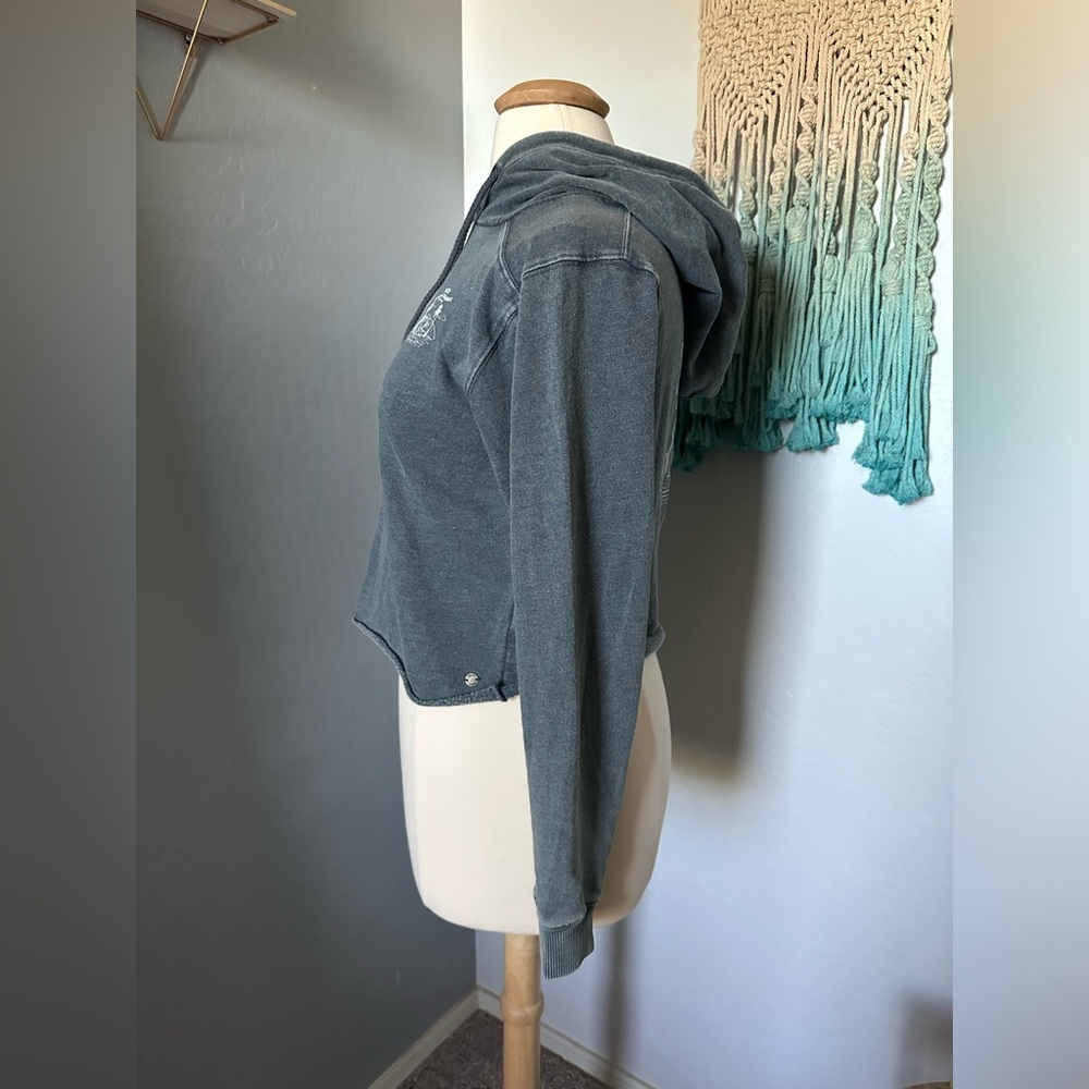 NWT Roxy women’s cropped hoodie washed gray size L - Picture 3 of 5